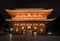 Beautifully illuminated Senso-ji temple complex by night in Asakusa