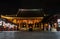 Beautifully illuminated Senso-ji temple complex by night in Asakusa