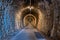 beautifully lit tunnel of Parenzana railway, Strunjan, Slovenia