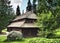 Beautifully old wooden houses in beautiful nature full of trees and flowers.Slovakia