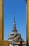 Beautifully ornamented buddhist temple in Bangkok Thailand