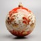 beautifully painted Christmas ball on transparent or white background