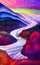 A beautifully painted colourful landscape with a flowing river - AI generated