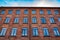 Beautifully renovated facade of an old textile factory