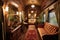 beautifully renovated train carriages connected