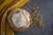 Beautifully scored sourdough bread on a table