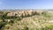 Beautiul aerial view of Pienza, Tuscany medieval town on the hill