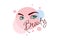 beauty aesthetics woman eyes logo template design illustration for brand or company and other