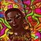 Beauty of Africa. Colorful digital art scene of a beautiful African woman,