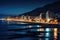 The beauty of Agadir by night travel destination - abstract illustration