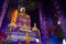Beauty ancient buddha and antique ubosot of Wat Klang Khlong Wattanaram temple for thai people travel visit respect praying