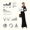 Beauty arabic business woman and business graphs,infographics te