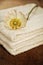 Beauty arrangement, towels with white flower