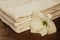 Beauty arrangement, towels with white flower