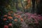 beauty of autumn forest in bloom, with colorful and fragrant flowers blooming