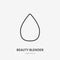 Beauty blender flat line icon. Makeup sign, illustration of foundation sponge. Thin linear logo for cosmetics store