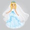 Beauty Blonde Princess In Wedding Dress