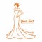 Beauty Bridal Wear Boutique Logo. Wedding Gown Dress Fashion Logo Design Vector Illustration