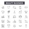 Beauty business line icons, signs, vector set, outline illustration concept