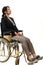 Beauty businesswoman in wheelchair dreaming
