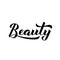 Beauty calligraphy hand lettering isolated on white. Logo design for beauty blogs, hair salons, cosmetic products. Vector template