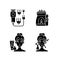 Beauty care appliances black glyph icons set on white space