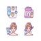 Beauty care appliances RGB color icons set