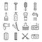 Beauty and Care Barber Shop Linear Icons