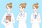 Beauty cartoon woman doctor