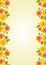 Beauty cheerful yellow background with floral motif on the sides. Vertical oriented template with place for own message on old