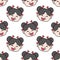 Beauty chinese girl happy seamless pattern textile print. repeat pattern background design