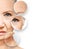 Beauty concept skin aging. anti-aging procedures, rejuvenation, lifting, tightening of facial skin