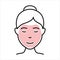 Beauty Cosmetic Face Mask for Girl Line Icon. Woman with Facial Sparkle Mask Outline Icon. Skin Care Routine, Hygiene