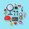 Beauty, Cosmetic and Makeup Vector flat Icons
