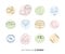 Beauty cosmetics line art icon set. Collagen eye patches in . Korean cosmetics. Icons patch for eyes, collagen, Ginkgo