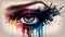 Beauty eye painted purple, vibrant and elegant generated by AI