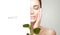 Beauty Face Spa Woman. Herbal skin care concep. Cosmetology and Skincare