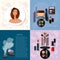 Beauty fashion concept makeup products professional