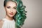 Beauty fashion model girl with colorful dyed hair