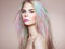 Beauty fashion model girl with colorful dyed hair