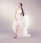 Beauty fashion young model bride in wedding white dress