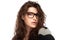 Beauty Fashion Young Woman Wearing Trendy Glasses. Cool Trendy E