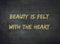 Beauty felt heart love romance typography type