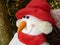 Beauty felt snowman with red hat and carrot nose