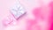 Beauty. Festive greeting banner poster for advertising or postcard, gift wrapping, silver box with a bow of ribbons in the haze