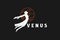 Beauty Flying Venus Greek Woman Angel Girl or Goddess Logo Design Vector