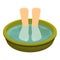 Beauty foot bath icon, cartoon style