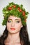 Beauty girl with Vegetables hair style.