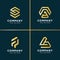 Beauty gold logo collection, letter, construction, business, finance, gold Premium Vector