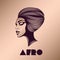 Beauty, hairstyle logo. Afro American woman face.